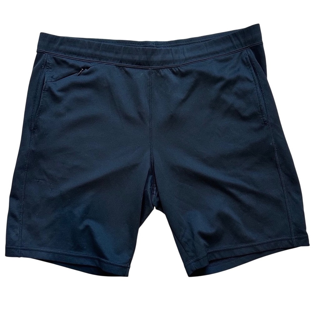 Uniqlo Men's Black Athletic Running Shorts Size L 33-36 Zip Pocket Polyester